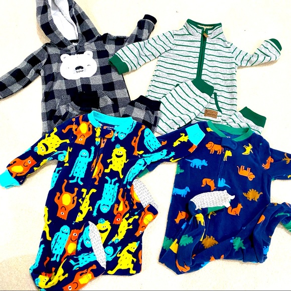 Lot of 4 pieces infant one-pieces size 12 months - Picture 1 of 13